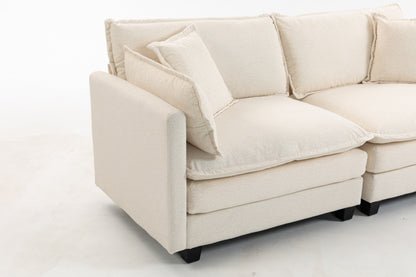 Modern 2seats 77.95"Sectional Sofa with Waist Pillows,2-seat