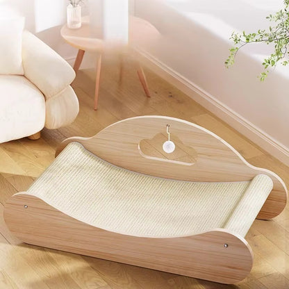 Sisal Large Cat Scratcher Bed, Comfy Chaise Lounge For Cats Rest Scratch Play, Protects Furniture, Durable, Horizontal, No-Mess