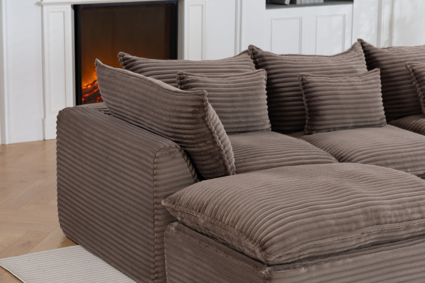 129.8" Width Cloud Couch Oversized Modular Sectional Sofa True Relax