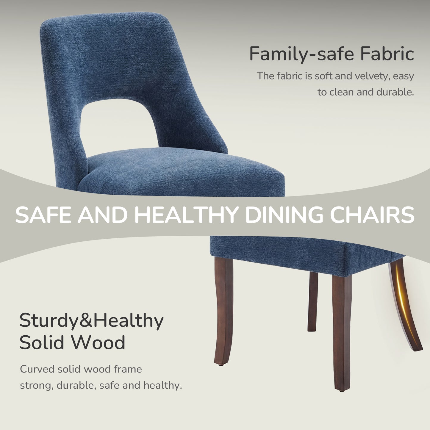 Kitchen Organizer - Dining Chair Set of 2,Upholstered Chenille Fabric