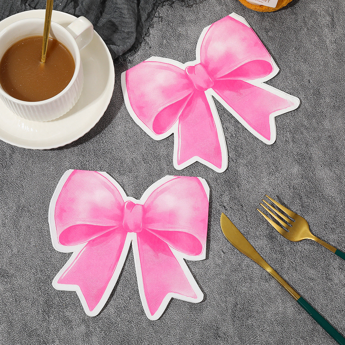 Home Decor - Bow-Shaped Special-Shaped Printed Napkins Party Napkins