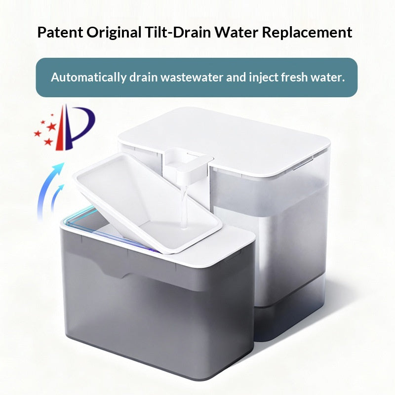 Pet Water Fountain Cat Bowl With Dirt Separation Design Automatic Water Dispenser