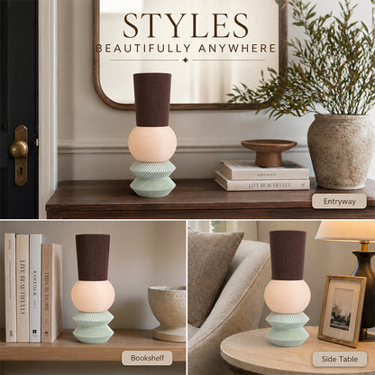 3D Printed Stacked Sculptural Vase, Modern Textured Table Ornament