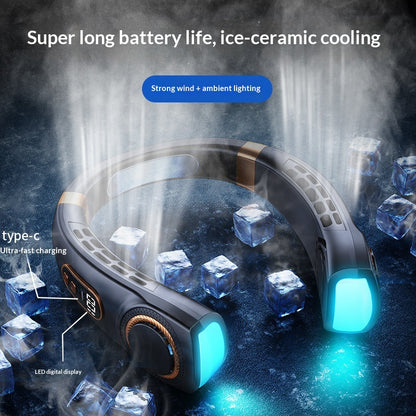 Ice-ceramic Cooling Smart Portable Neck-mounted Fansilent