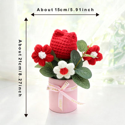 Home Decor - Handmade Crochet Flower Bouquet, Multi-color
