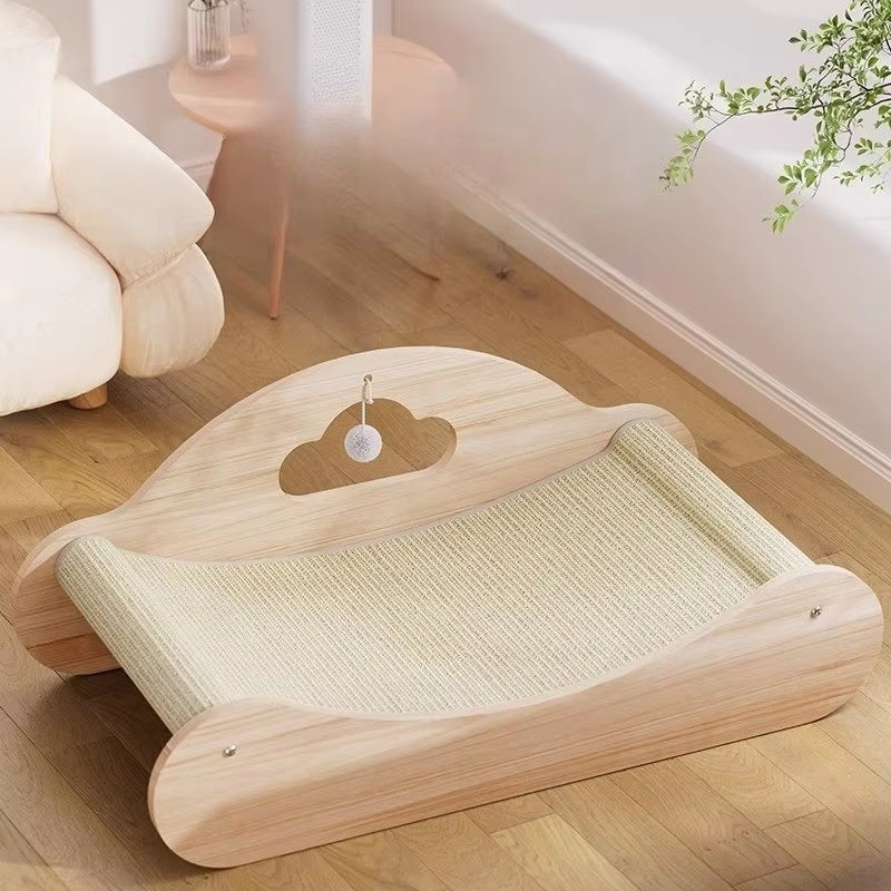 Sisal Large Cat Scratcher Bed, Comfy Chaise Lounge For Cats Rest Scratch Play, Protects Furniture, Durable, Horizontal, No-Mess