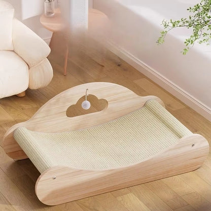 Sisal Large Cat Scratcher Bed, Comfy Chaise Lounge For Cats Rest Scratch Play, Protects Furniture, Durable, Horizontal, No-Mess