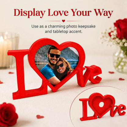 Home Decor - Love Heart Photo Frame Tabletop Decor, Freestanding 3D