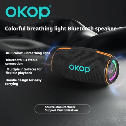 KP-810 Model Portable Bluetooth Speaker With RGB Colorful Lights Heavy Bass Card Slot And Desktop Home Use