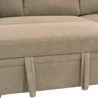 Sleeper Sofa, Sectional with Pull-Out Bed, Reversible Chaise, Storage