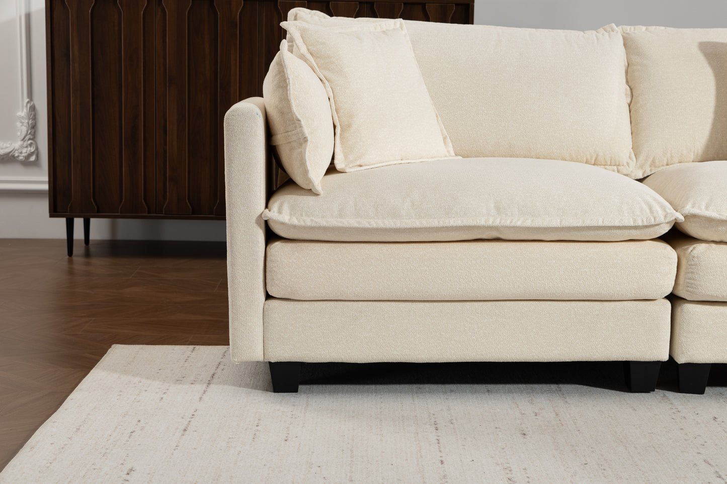 Modern 3seats with ottoman 113.77"Sectional Sofa with Waist