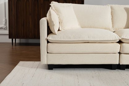 Modern 3seats with ottoman 113.77"Sectional Sofa with Waist