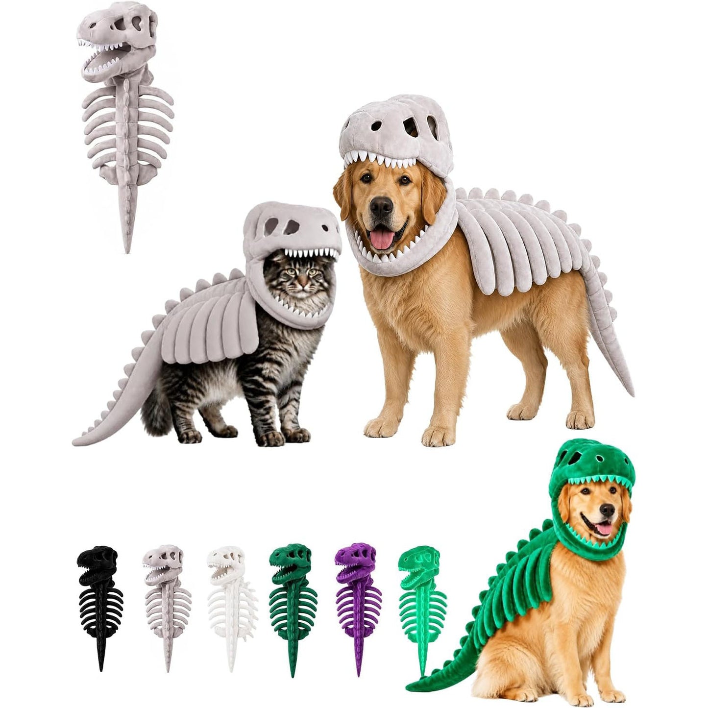 Dog Cat And Pet Dinosaur Skeleton Costume