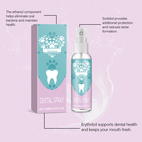 Yegbong Pet Teeth Spray, Cleans Pet Oral Cavity, Removes Tooth Stains And Yellow Teeth