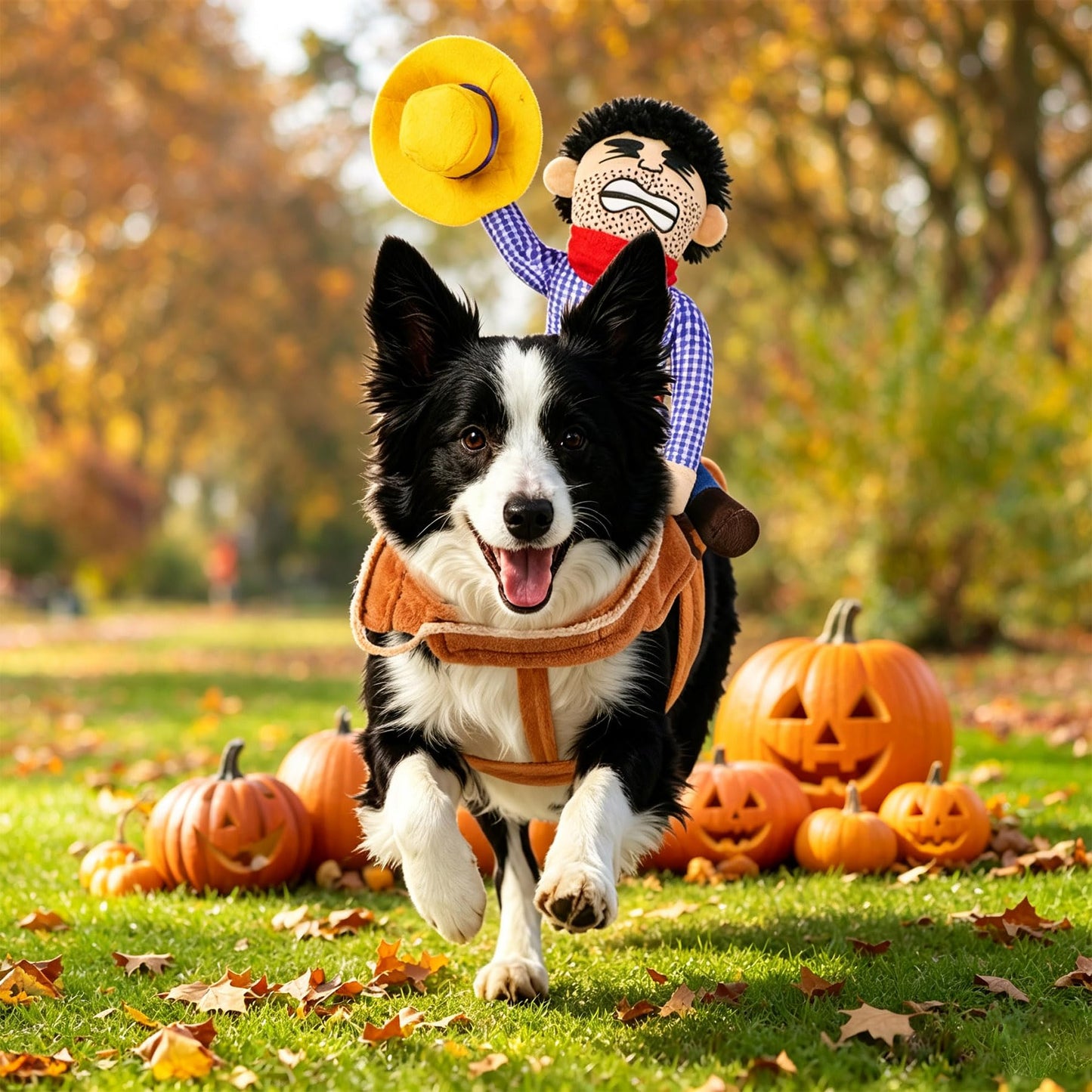 Dog Halloween Costumes, Funny Dog Cowboy Rider Costume, Adjustable Pet Halloween Cosplay Costume For S M L XL Dogs