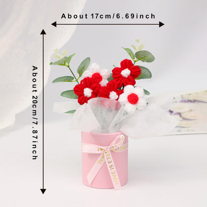 Home Decor - Handmade Crochet Flower Bouquet, Colorful Small Daisies