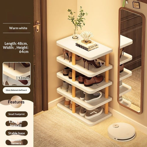 Smart Home Gadget - Simple Multi-tiered Wooden Shoe Rack For Home Use