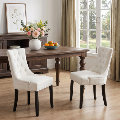 Kitchen Organizer - Modern Tufted Dining Chair, Linen Upholstery