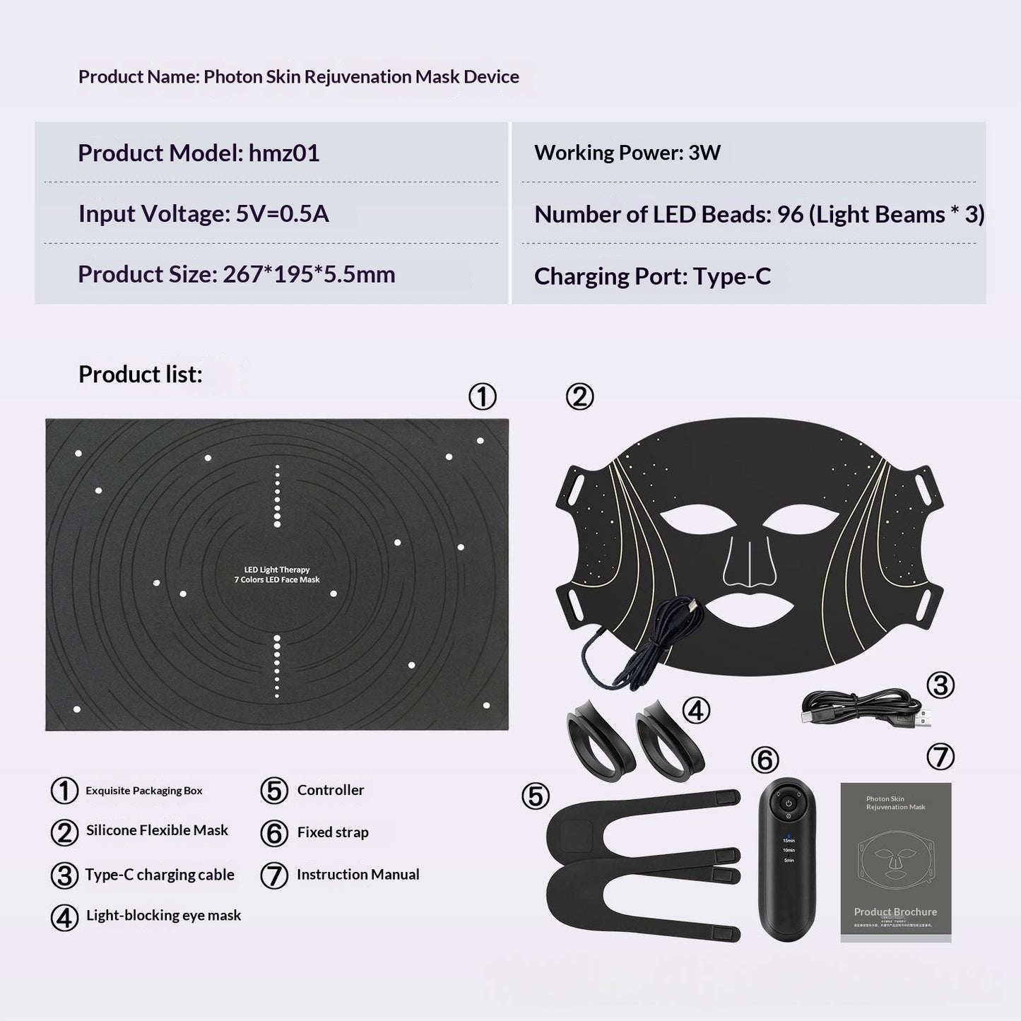 Photon Device Home-use Facial Beauty Mask