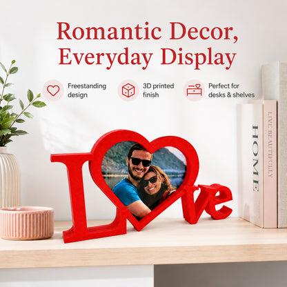 Home Decor - Love Heart Photo Frame Tabletop Decor, Freestanding 3D