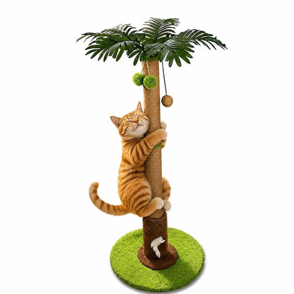 Cat Scratching Post, Sisal Scratcher With Toys For Indoor Cats Protects Furniture While Satisfying Natural Scratching Instincts. Durable Sisal Post