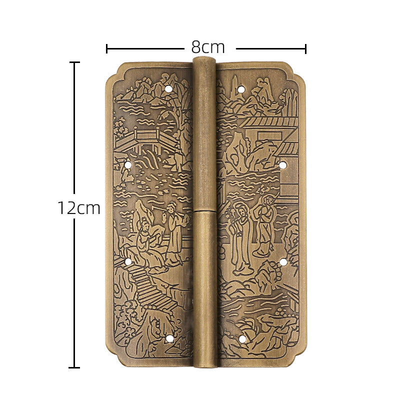 Chinese-style Antique inspired Solid Brass Furniture Hinge Pull Handle