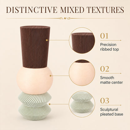 3D Printed Stacked Sculptural Vase, Modern Textured Table Ornament