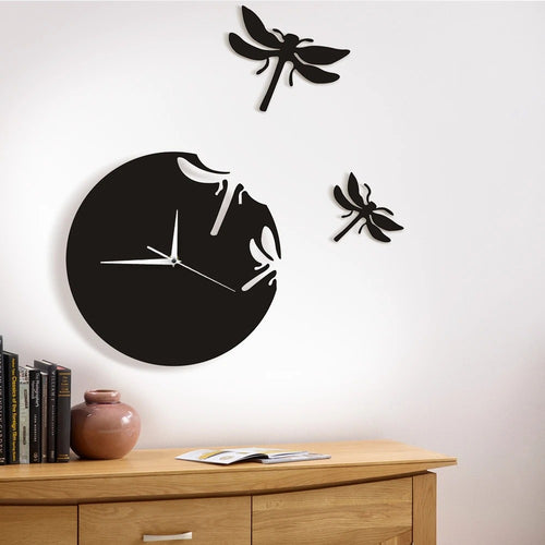 DIY Acrylic Dragonfly Wall Clock for Living Room Decor