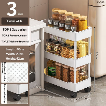 Kitchen Organizer - Ultra-Narrow Floor-Standing Kitchen Shelf With