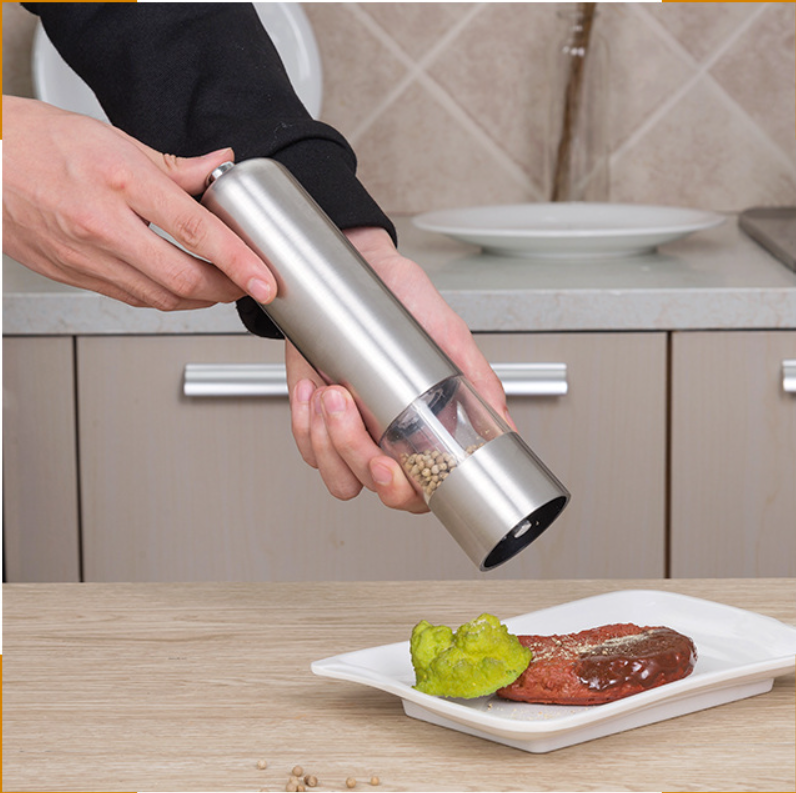 Kitchen Organizer - Stainless Steel Electric Pepper Grinder, ABS