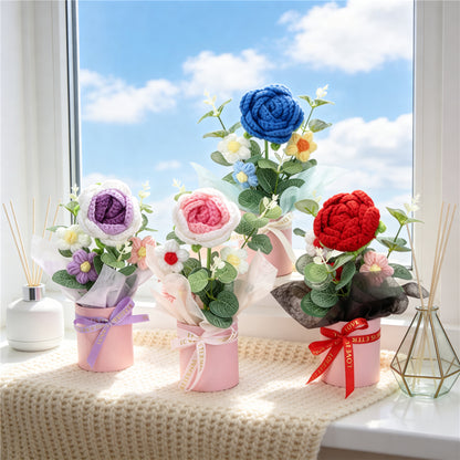 Smart Home Gadget - Handmade Crochet Flower Bouquet, Assorted