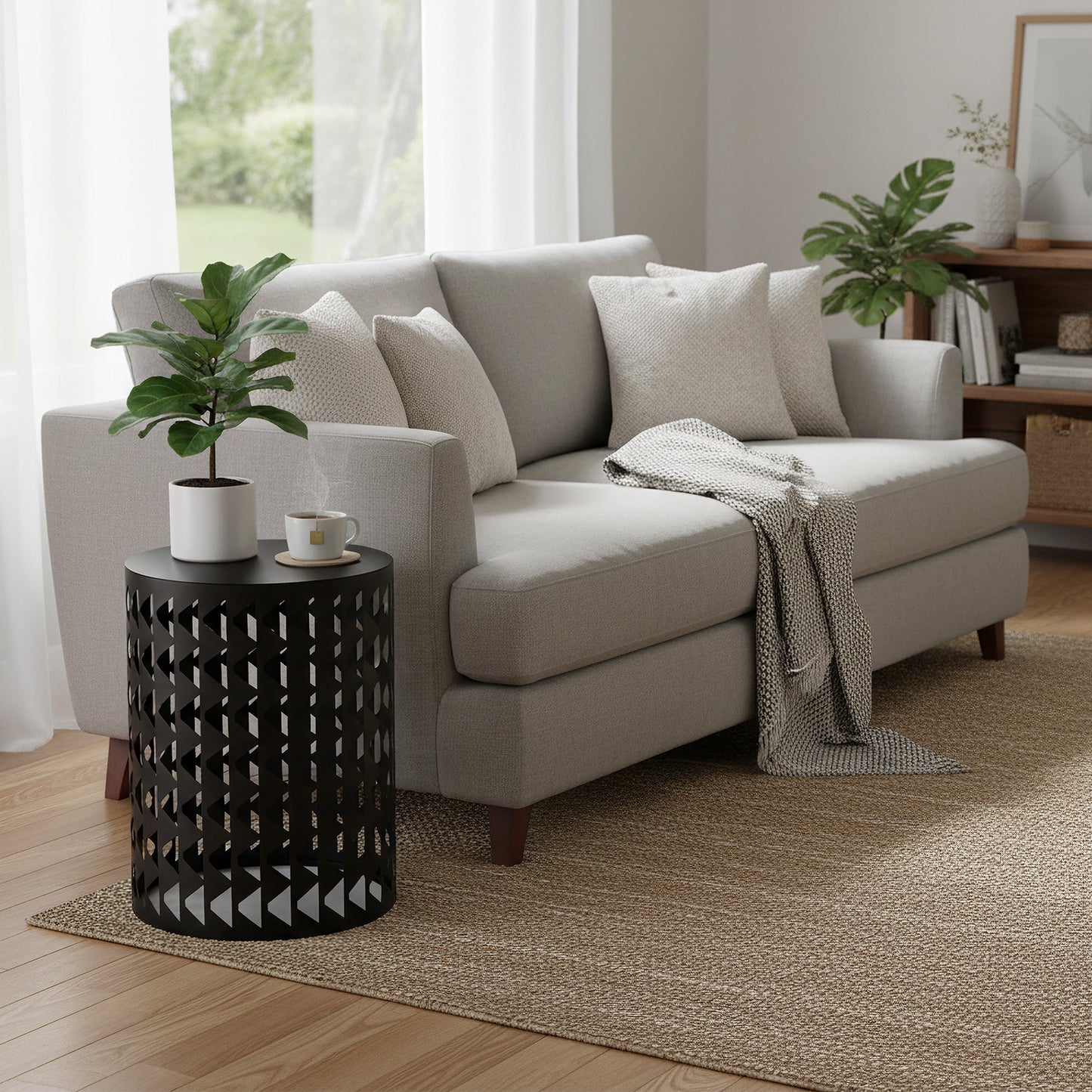 Multifunctional Nesting Round Metal Coffee End Tables Set Of 3 Modern