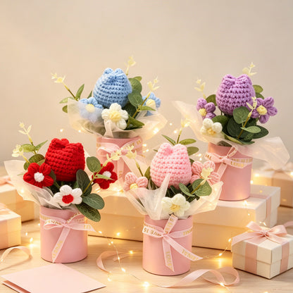 Home Decor - Handmade Crochet Flower Bouquet, Multi-color