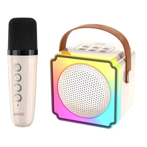 KP-K02 Best-Selling Portable Bluetooth Speaker With Wireless Karaoke Microphone Home Outdoor Use RGB Ambient Lighting In Stock