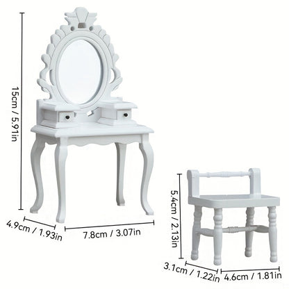 Dressing Table With Stool And Mirror Mini Furniture
