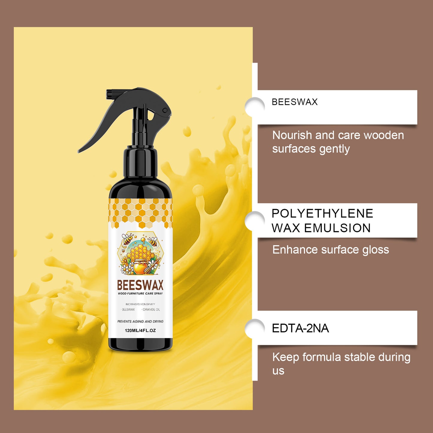 Beeswax Wood Furniture Polish Improves Minor Scratches And Gently Protects The Shine Of The Wood Surface.