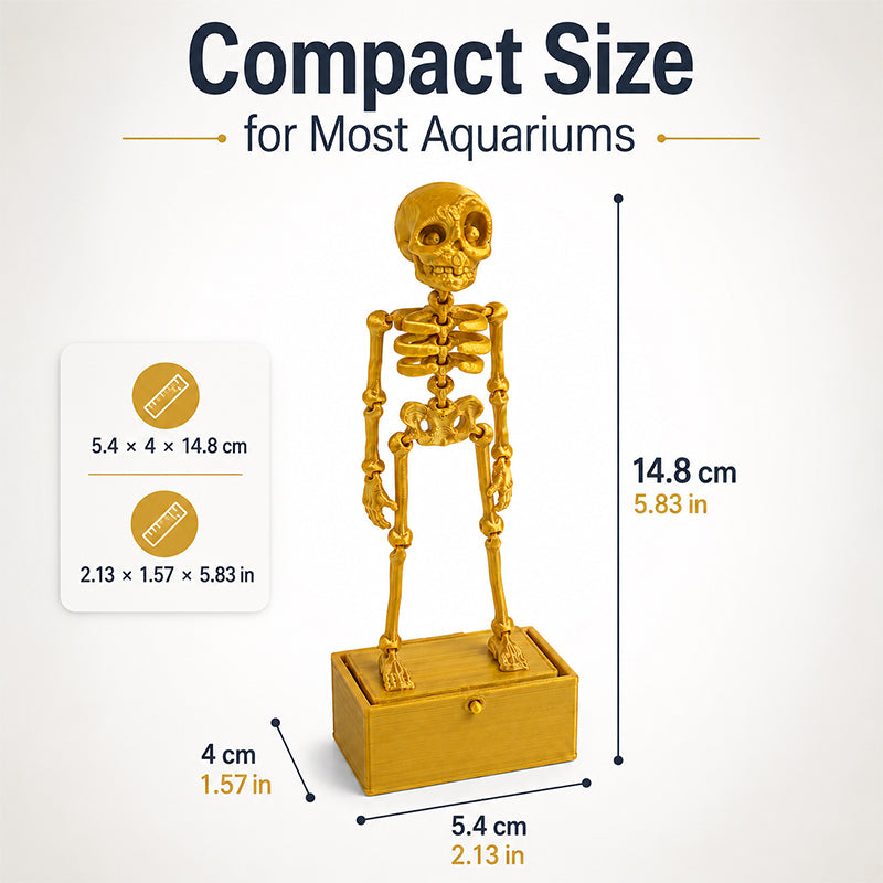 Home Decor - Movable Skeleton Aquarium Ornament, 3D Printed