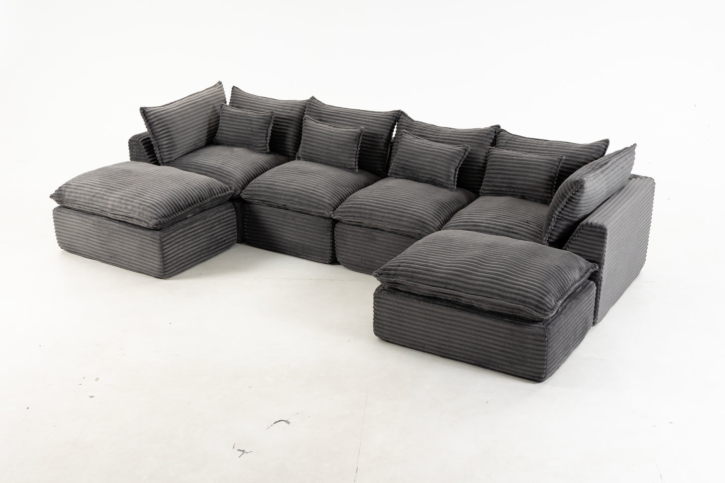129.8" Width Cloud Couch Oversized Modular Sectional Sofa True Relax