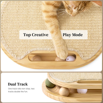 Smart Home Gadget - Cat Scratcher With Ball Track Toy, Sisal Scratch