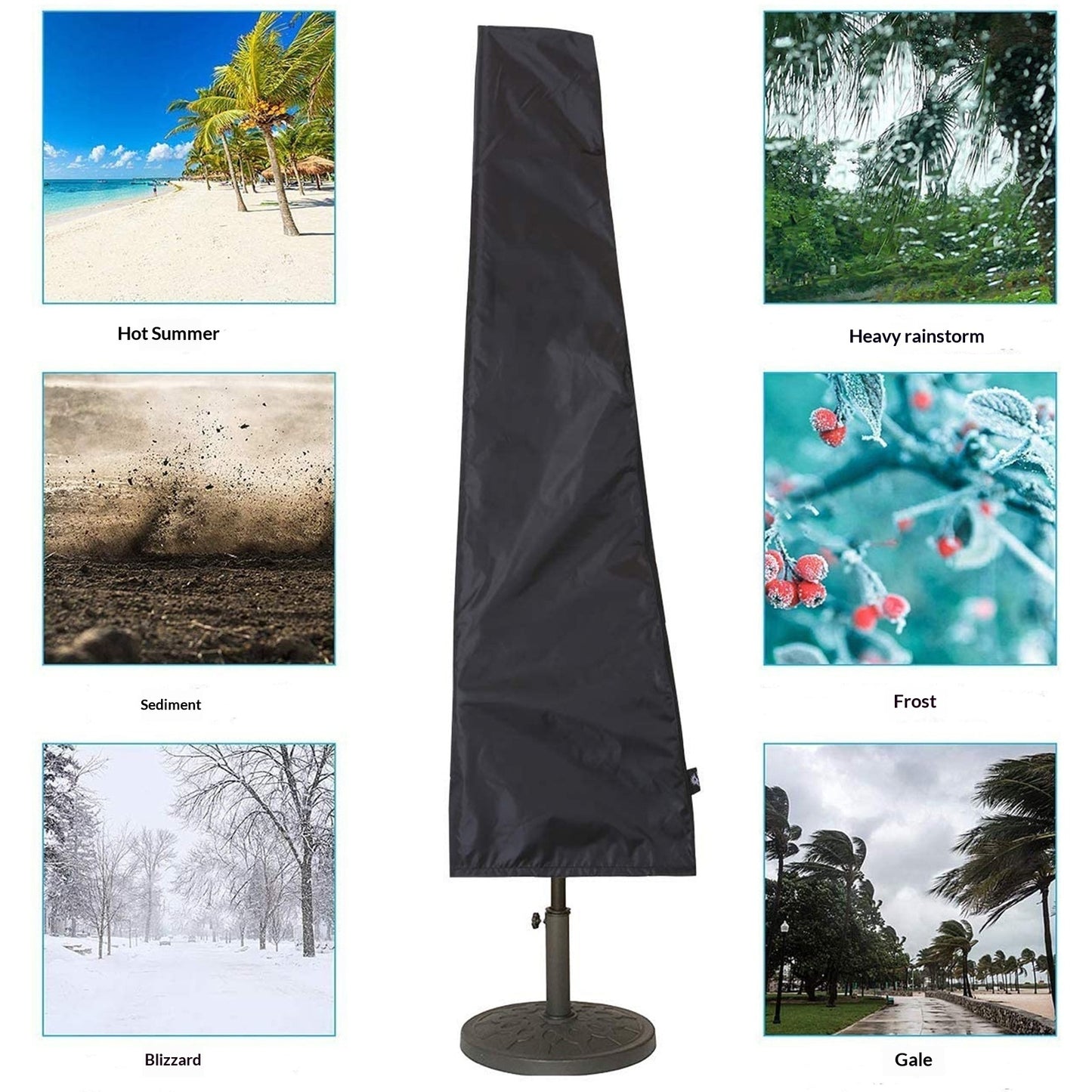 Oxford Cloth Outdoor Furniture Cover, Waterproof Umbrella Cover