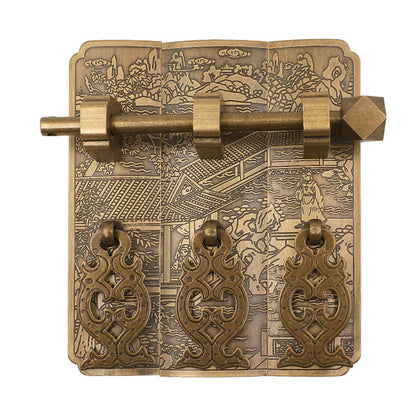 Chinese-style Antique inspired Solid Brass Furniture Hinge Pull Handle